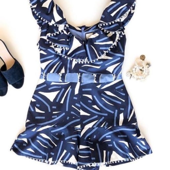 alexis blue and white dress